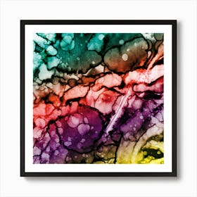 Watercolor Abstraction A Rainbow Of Raindrops 1 Art Print