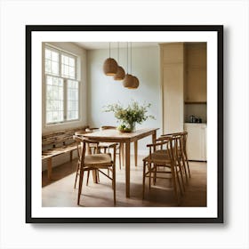 A Photo Of A Kitchen With A Modern Dining Table 1 Art Print