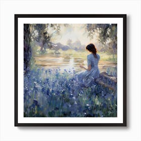 Cozy Canvases: Irises in Monet's Bloom Art Print