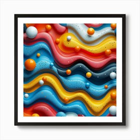 Abstract Background With Colorful Bubbles Art Print