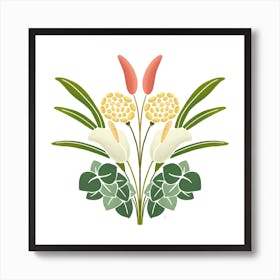 Flowers Bouquet Square Art Print