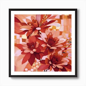 Sienna Flowers Art Print