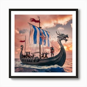 A Magnificent 3 4 Angle View Of A Viking Ship Grac Nsxjv1a Thgh Sa Z2 Vaq Kj25gs Qqaolcws7hbv Xq Art Print