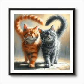 Two Cats In Love 1 Art Print