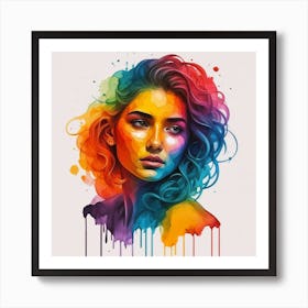 Colorful Woman Portrait Art Print