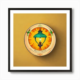 A Circular Logo For A Funny And Exotic Lamp Online (1) Art Print