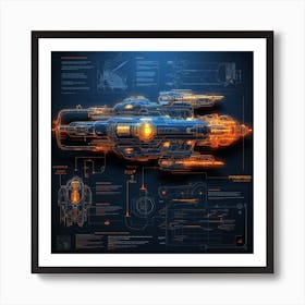 Futuristic Spaceship 4 Art Print
