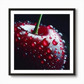 Cherry With Water Droplets 1 Art Print