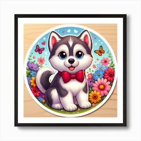 Husky Puppy Art Print