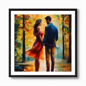 Couple In The Park Art Print