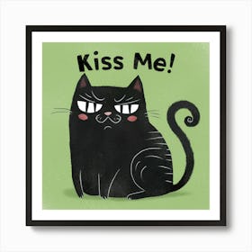 Kiss Me Cat (4) Art Print