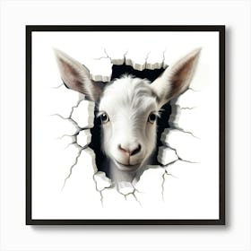 Goat In A Hole Art Print