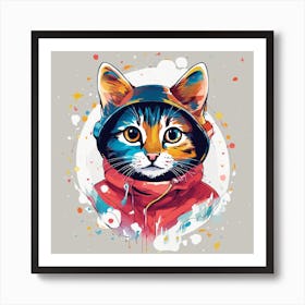 Cat In A Coat Art Print