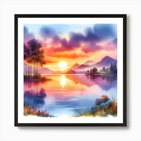 Sunset Painting 6 Art Print