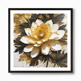 Gold Flower Art Print