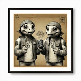 Two Turtles Art Print