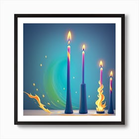 Three Burning Candles Art Print