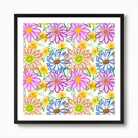 Bloom Flora Pattern Printing Art Print