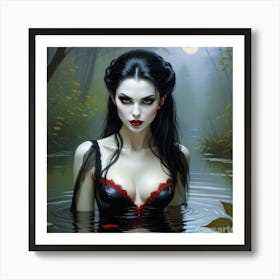 Sexy Girl In Water Art Print