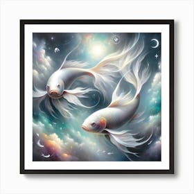 Celestial Pisces: Duality and Dream Art Print