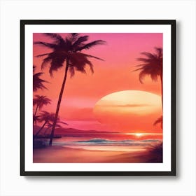 Sunset At The Beach 13 Art Print