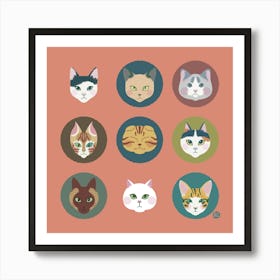 Whisker Gang [dusty salmon pink] Poster