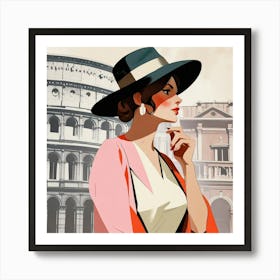 Italian woman in Rome 1 Art Print
