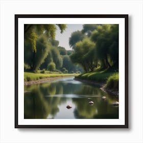 Peaceful Countryside River (97) Art Print