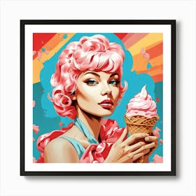 Ice Cream Girl 10 Art Print