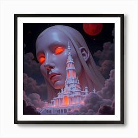 Woman With Red Eyes Art Print