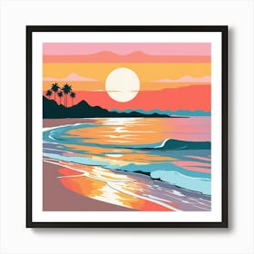 Sunset On The Beach 12 Art Print