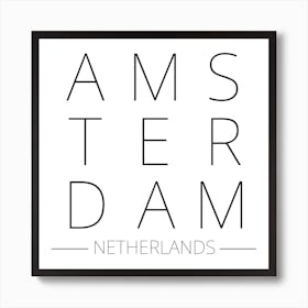 Amsterdam Netherlands Typography City Country Word Art Print