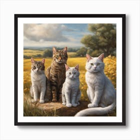 Family Of Cats Art Print