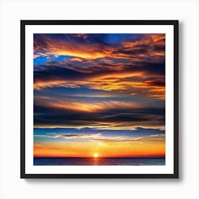 Sunset Over The Ocean 118 Art Print