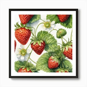 Strawberry Blossoms Art Print