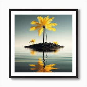 Island with a palm tree 1 Art Print