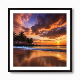 Sunset On The Beach 276 Art Print