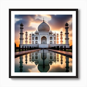 Taj Mahal At Sunset Poster