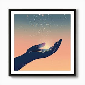 Hand Holding A Star Art Print