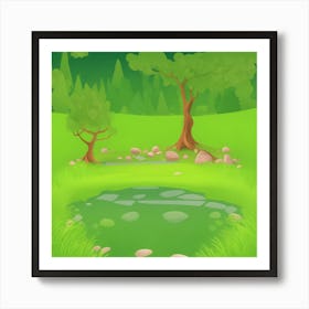 Pond Stock Videos & Royalty-Free Footage Art Print