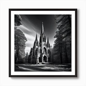 Black And White Church Art Print