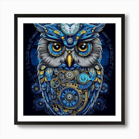 Steampunk Owl Art Print