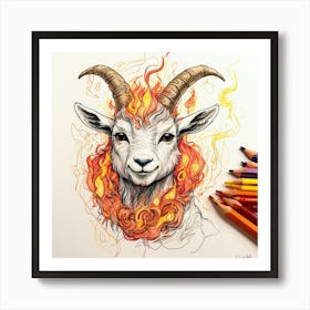 Goat Of Fire 24 Art Print