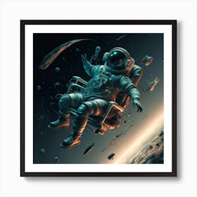 Astronaut In Space Art Print