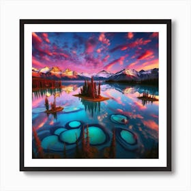 Sunrise In The Mountains Art Print