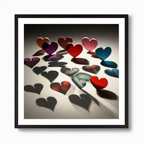 Shadows Of Hearts Art Print