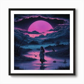 lonely woman Art Print