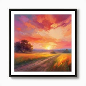 Love at first sunset Art Print