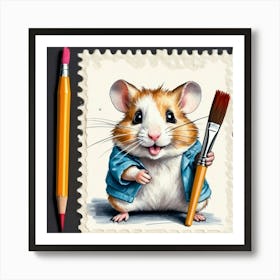 Hamster Artist 1 Art Print