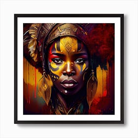 Powerful African Warrior Woman  #1 Art Print